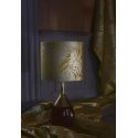Lampe de chevet goutte en verre soufflé Lute, diamètre 22 cm, Ebb & Flow, Rouille, partie supérieure doré et câble doré