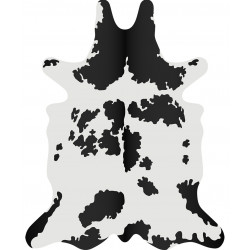 Tapis Vache noir L, vinyle forme peau de bête, 126x159cm, collection Mountain Sélection, Pôdevache