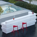 Bar Tetris module droit blanc, Pedrali, 145x80xH110 cm