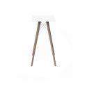 Table à manger carré Faz Wood plateau HPL blanc intégral, pieds chêne naturel, Vondom, 80x80xH74cm
