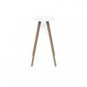 Table haute carré Faz Wood plateau HPL blanc intégral, pieds chêne naturel, Vondom, 60 x 60 x H105cm