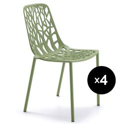 Lot de 4 chaises design Forest, Fast vert thé vert