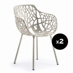 Lot de 2 fauteuils design Forest, Fast gris poudré