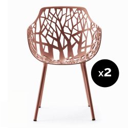 Lot de 2 fauteuils design Forest, Fast rouge terre cuite