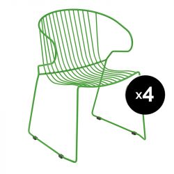 Lot de 4 fauteuils Bolonia, Isimar, vert emeraude