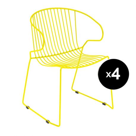 Lot de 4 fauteuils Bolonia, Isimar, jaune
