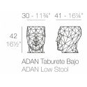 Tabouret Adan ou table d'appoint hauteur d'assise 42 cm, Vondom, gris argent