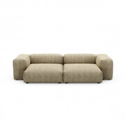 Canapé 2 à 3 places avec accoudoirs Vetsak, velours côtelé vert khaki L.273 x H.60 x P.136,5 cm