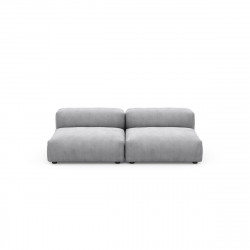 Canapé 2 à 3 places Vetsak, velours côtelé gris clair L.210 x H.60 x P.115,5 cm