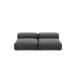 Canapé 2 à 3 places Vetsak, velours côtelé gris foncé L.210 x H.60 x P.136,5 cm