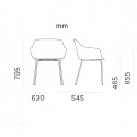 Lot de 2 fauteuils Babila XL 2734, Pedrali, assise sable, pieds noirs