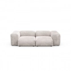 Canapé 2 places avec accoudoirs Vetsak, velours gris clair L.231 x H.60 x P.220,5 cm