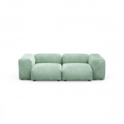 Canapé 2 places avec accoudoirs Vetsak, velours vert menthe L.231 x H.60 x P.220,5 cm