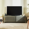 Meuble TV Hi-Fi B2 Bas Perforé 160CM, Blanc, Tolix
