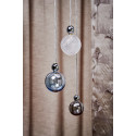 Suspension Uva Crystal moyens carreaux, diamètre 7 cm, Ebb&Flow, câble transparent, boule en laiton doré