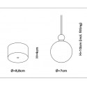 Suspension Uva, Ebb&Flow, couleur nacré, diamètre 7 cm, câble transparent, boule en laiton doré