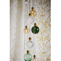 Suspension Uva, Ebb&Flow, vert, diamètre 10 cm, câble transparent, boule en laiton doré