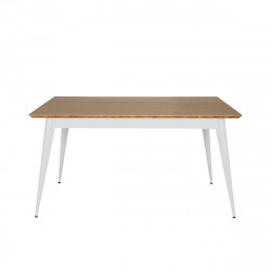 Table 55 Plateau Chêne, blanc pur brillant brillant Tolix, 140 X 80 X H74 cm