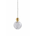Suspension Uva Crystal moyens carreaux, diamètre 10 cm, Ebb&Flow, câble transparent, boule en laiton doré