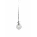 Suspension Uva Crystal petit carreaux, diamètre 7 cm, Ebb&Flow, câble transparent, boule en laiton argenté