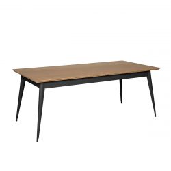 Table 55 Plateau Chêne, Graphite, Tolix, 190 X 80 X H74 cm