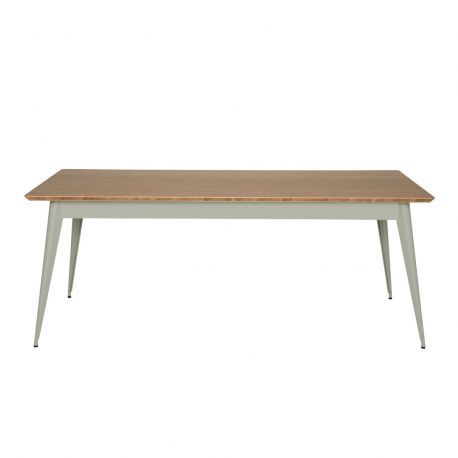 Table 55 Plateau Chêne, Gris soie, Tolix, 190 X 80 X H74 cm