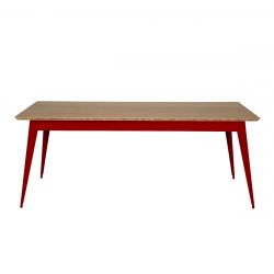 Table 55 Plateau Chêne, Rouge piment, Tolix, 190 X 80 X H74 cm