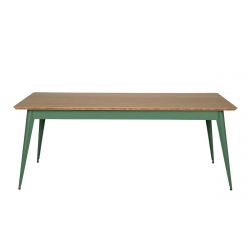 Table 55 Plateau Chêne, Vert romarin, Tolix, 190 X 80 X H74 cm