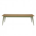 Table 55 Plateau Chêne, Vert olive, Tolix, 250 X 95 X H74 cm