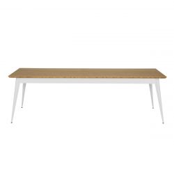 Table 55 Plateau Chêne, Blanc, Tolix, 250 X 95 X H74 cm