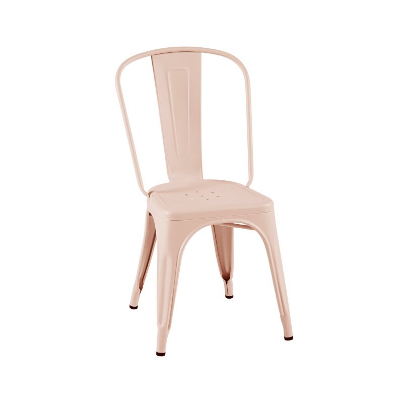 Set de 2 chaises A Inox, Tolix rose poudré mat fine texture