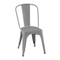 Set de 2 chaises A Inox Brillant, Tolix gris soie