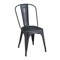 Set de 2 chaises A Inox, Tolix graphite mat fine texture
