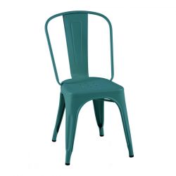 Set de 2 chaises A Inox Brillant, Tolix vert canard