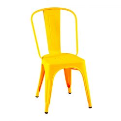 Set de 2 chaises A Inox, Tolix jaune citron mat