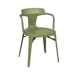 Chaise T14 Inox, Tolix vert olive mat fine texture