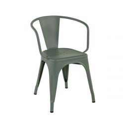 Set de 2 fauteuils A56, Tolix vert lichen mat fine texture