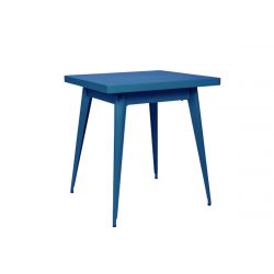 Table 55 Brillant, Tolix bleu océan 70x70 cm