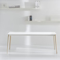 Malmö, grande table, Pedrali blanc, bois clair 190x90cm