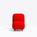 Petit fauteuil Buddy 210S, tissu rouge, pieds noirs Pedrali, H72xL55xl62