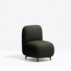 Petit fauteuil Buddy 210S, tissu gris foncé, pieds noirs Pedrali, H72xL55xl62