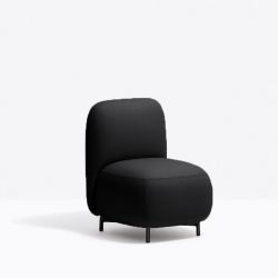 Petit fauteuil Buddy 210S, tissu noir, pieds noirs Pedrali, H72xL55xl62