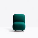 Petit fauteuil Buddy 210S, tissu vert canard, pieds noirs Pedrali, H72xL55xl62