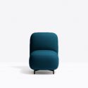 Petit fauteuil Buddy 210S, tissu bleu canard, pieds noirs Pedrali, H72xL55xl62