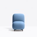 Petit fauteuil Buddy 210S, tissu bleu clair, pieds noirs Pedrali, H72xL55xl62