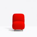 Petit fauteuil Buddy 210S, tissu rouge, pieds en laiton Pedrali, H72xL55xl62