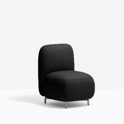 Petit fauteuil Buddy 210S, tissu noir, pieds en laiton Pedrali, H72xL55xl62