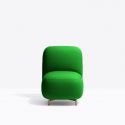 Petit fauteuil Buddy 210S, tissu vert, pieds en laitonPedrali, H72xL55xl62