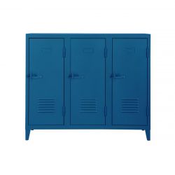 Buffet métal 3 portes B3 bas , bleu océan, Tolix, 120 x 40 x H102 cm
