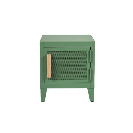 Table de chevet B1 H45 perforé, vert romarin, Tolix, 40x40xH45cm